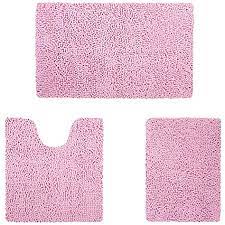 Large bath mat extra soft and absorbent chenille rug for tub shower and bathroom. Amazon Com Homeideas 3 Pieces Bathroom Rugs Set Ultra Soft Non Slip And Absorbent Chenille Bath Rug Pink Bathroom Rugs Plush Bath Mats For Tub Shower Bathroom Kitchen Dining