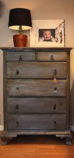 Diy Zinc Faux Finish On A Dresser Using Dark Grey Paint Silver Metalic Craft Paint And Annie Sloan Dark Wax Painted Furniture Furniture Diy Paint Furniture