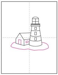 This simple video demonstrates repetitive techniques for drawing landscapes using graphite powder. How To Draw A Lighthouse Art Projects For Kids