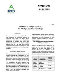 The Effect Of Sunlight Exposure On Pvc Pipe Conduit And