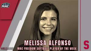 Alfonso Collects MAC Freedom Softball Player of the Week Award