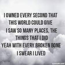 I Lived Onerepublic Quotes Quotesgram
