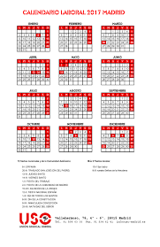 Calendario Laboral De Madrid 2017 Comunidad De Madrid Uso Grupo Cofares