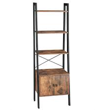 Tips + ideas · room inspirations · new season, new arrivals Vasagle Ladder Shelf Bookshelf With Cupboard Living Room Shelf 4 Shelves Stable Steel Frame Bedroom Office 56 X 34 X 173 Cm Industrial Design Rustic Brown Lls47bx Buy Online In Bosnia And