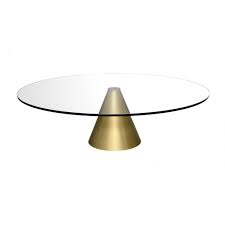 Designed to work perfectly with our sofas and armchairs, our side tables are more than just a place to rest your coffee. Round Clear Glass Coffee Table W Conical Brass Base From Fusion