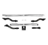 2.5-Ton Tie Rod and Drag Link Assembly without Flip Kit for Dana 44 and 0  to 4.50-Inch Lift; Polished Aluminum (18-25 Jeep Wrangler JL Rubicon)