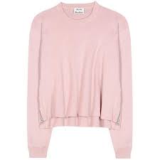 Acne Studios Misty Cotton Blend Sweatshirt Sweatshirts Light Pink Tops Outfit Sets