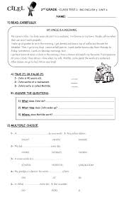 For more worksheets and learning videos on verb, click on class 2nd english. 2nd Grade Class Test Unit 2 Worksheet