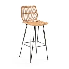Tabouret de bar similicuir pieds noyer leti. Chaise De Bar En Rotin Quel Modele Choisir Pour Sa Salle A Manger