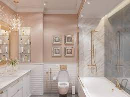 One of the simplest ways to incorporate any color scheme into your bathroom decor is via the bath linens. 11 Pink And Gold Bathroom Decor Background Ke Si