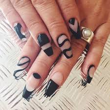 Simple Black And Clear Nails 40 Black Nail Art Ideas Cuded Nail Designs Stiletto Nail Art Nails