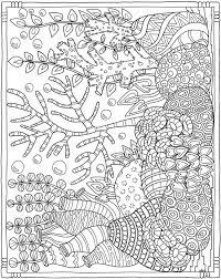 Underwater coloring pages for adults. Underwater Ocean Sea Coral Bubbles Plants Printable Coloring Page By Dover Publications Ocean Coloring Pages Coloring Pages Drawing Pattern