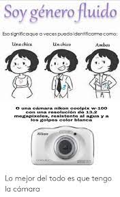 Se gênero fluido tem tesão em água, o barulho de uma cachoeira seria tipo gemidos? Soy Genero Fluido Eso Significaque A Veces Puedoidentificarme Como Ambos Un Chico Una Chica O Una Camara Nikon Coolpix W 100 Con Una Resolucion De 132 Megapixeles Resistente Al Agua Y A Los
