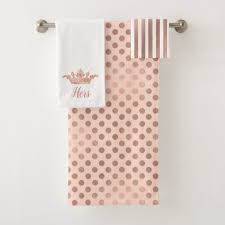 Black And Gold Bathroom Towel Set Rose Gold Patterns And Crown Bath Towel Set Zazzle Com Gold Bathroom Accessories Bath Towels Towel Set