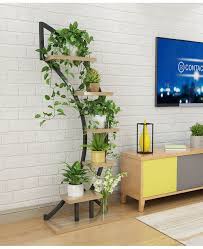Online Shop Standing Flower Shelf Living Room Balcony Plant Shelf Flower Pot Stands With Wood Pla House Plants Decor Living Room Plants Plant Decor Indoor