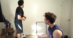 Before unus annus ended I was rewatching every video when I stumbled upon  this... look at the thing next to marks leg. It's what the covered the hole  Mark punched in the