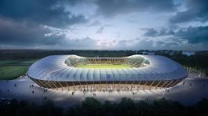 Green trees and mountains under white clouds and blue sky during daytime. Forest Green Rovers Eco Stadium More Sports More Architecture