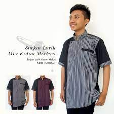 Contoh model surjan lurik modern / model baju luri. Koleksi Atasan Kemeja Surjan Lurik Modern