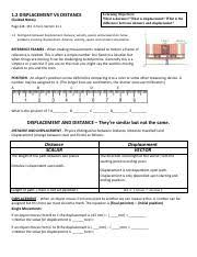 You can do the exercises online or download the worksheet as pdf. 1 2 Displacement Docx Pdf 1 2 Displacement Vs Distance Guided Notes Learning Objectives What Is Distance What Is Displacement What Is The Difference Course Hero