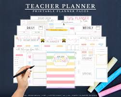 Teacher Planner 2020 2021 Lesson Planner Printable Academic Etsy In 2020 Teacher Planner Lesson Planner Printable Lesson Planner