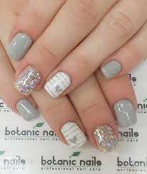 35 Gray Nail Art Designs Cuded Botanic Nails Heart Nails White And Silver Nails