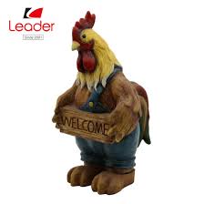 Our rusty metal garden art is that and so much more! China High Quality Resin Rooster With Welcome Sign For Garden Decor China Rooster Figurine And Resin Rooster Price