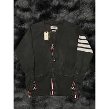 Áo Ấm TB - ÁO KHOÁC LEN NAM NỮ CARDIGAN CASHMERE THOM BROWN XÁM 4 SỌC  TRẮNG, ĐỦ TAGS, CỜ SAU GÁY, MENSWEAR WOMENSWEAR CARDIGAN Áo Mùa Đông -  11271204978