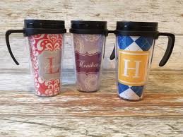 Personalized Travel Mug With Handle Coffee Tumbler Choice Of Etsy Personalized Travel Mugs Personalized Coffee Travel Mugs Personalized Travel