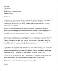 Free 8 Sample Job Application Cover Letters In Pdf Ms Word