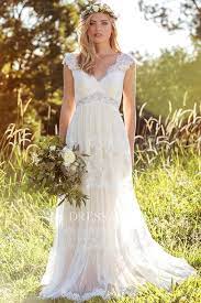 Ethereal V Neck Cap Sleeve Lace Wedding Dress Cap Sleeve Wedding Dress Lace Bohemian Wedding Dress Lace Cheap Wedding Dresses Online