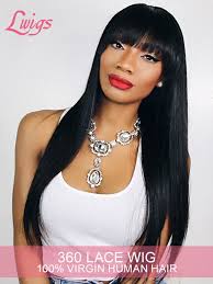 Regardless of which wig type you choose, be it lace front human hair, remy human hair, or one of our other options, there is nothing quite like the feel, weight, and movement of a high quality 100% human hair wig! Unprocessed Natural Color Malaysian Virgin Human Hair 360 Dream Swiss Lace Wig Straight Hair With Bangs Lwigs204