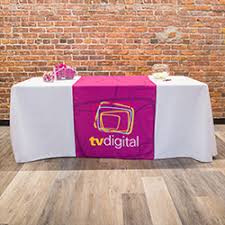 Shop Trade Show Table Covers And Runners Custom Printed Table Covers With Your Logo Best Prices Eas Custom Table Cloth Table Covers Trade Show Table Covers