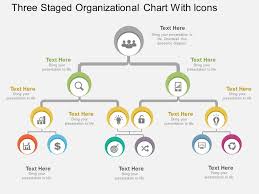Cs Three Staged Organizational Chart With Icons Flat