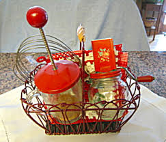 vintage red kitchen accessories