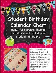 student birthday calendar chart