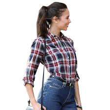 Chemise avec col oxford en tissu de coton portugais fils couleur en motif à carreaux exclusif. StrigÄƒ Salam Urma Chemisier Femme A Carreaux Lifeismore Ro