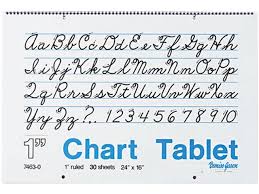 pacon 74630 chart tablets w cursive cover ruled 24 x 16 white 30 sheets pad