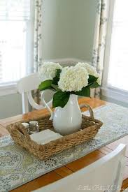 The smooth white of the ceramic collection of a pitcher, vase, and fruit bowl is complemented perfectly by the rough, dark wood of the. Hugedomains Com Table Centerpieces For Home Farmhouse Table Centerpieces Dining Room Centerpiece