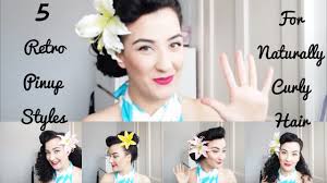 Curly hairstyles for long hair are all the chicer when they include this natural boho vibe too. 5 Quick Easy Pinup Retro Do S For Naturally Curly Sues Atomic Amber Youtube
