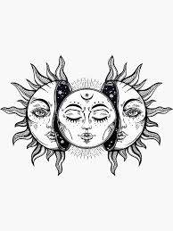 Pegatina Vintage Eclipse Solar Sol Y Luna De Magnetic Pajama Sun And Moon Drawings Vintage Drawing Art Drawings