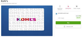 Rebates allow you to save after you buy; Groupon Kohl S Gift Card Promotion 20 Kohl S Egift Card For 10 Targeted