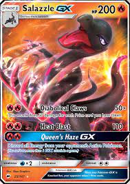 Salazzle Gx Burning Shadows Bus 25 Pkmncards Pokemon Cards Legendary Pokemon Trading Card Pokemon Tcg