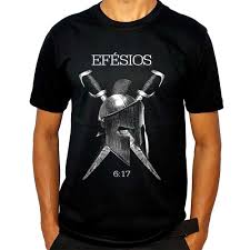 Moda Evangélica Camiseta Frases Bíblicas Efésios 6 : 17 Estampada 100%  Algodão Masculina | Shopee Brasil