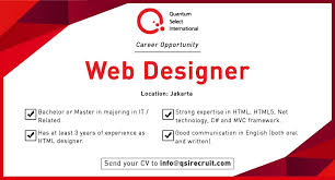 Quantum Select On Twitter Urgently Looking For Web Designer Please Send Your Cv To Info Qsirecruit Com Careeropportunity Lowongankerja Jobvacancy Jobseeker Infoloker Loker2019 Https T Co Fprftciady