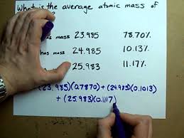 To calculate the relative atomic mass of chlorine, the average mass of one atom of chlorine is found by considering 100 atoms of chlorine. Find The Average Atomic Mass Example Magnesium Youtube