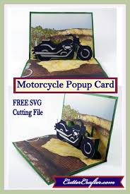 Personalize and print greeting cards from home. Make A Motorcycle Popup Card With The Free Svg File At Cuttercrafter Com Diy Pop Up Cards Free Svg Pop Up