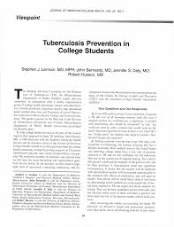 Tuberculosis Prevention in College Students: Journal of American College  Health: Vol 53, No 2