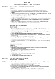 chemistry scientist resume samples