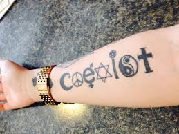 Despite having differing religious or worldview backgrounds, we should all strive to coexist. My Coexist Tattoo Coexist Tattoo Coexist Tattoo Artsy Tattoos Tattoos