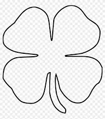 This picture shows a three dimensional four leaf clover design with a colored outline. Four Leaf Clover Drawing Clip Art White 4 Leaf Clover Free Transparent Png Clipart Images Download